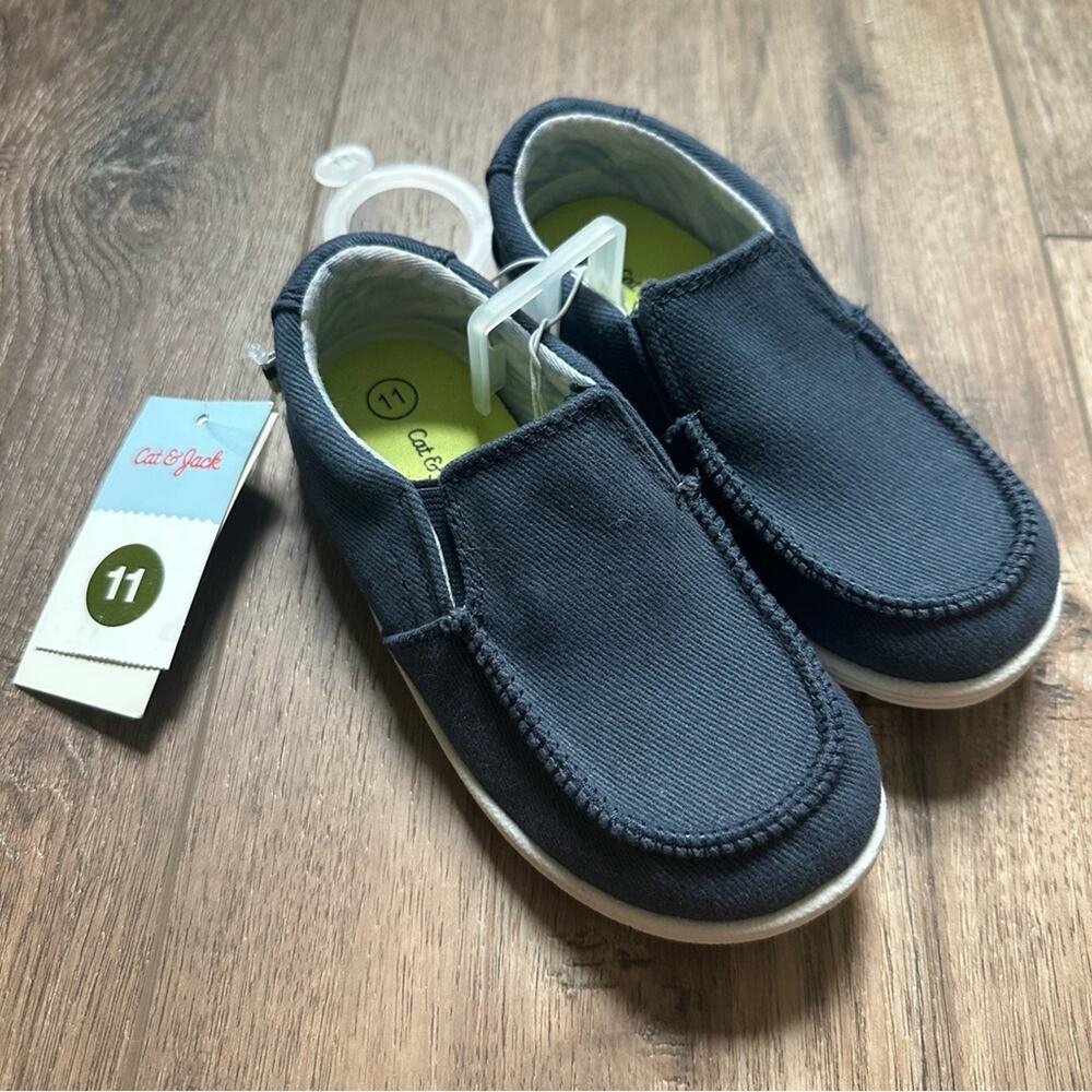 NEW!! Cat & Jack Kids Navy Slip-On Shoes, Size 11